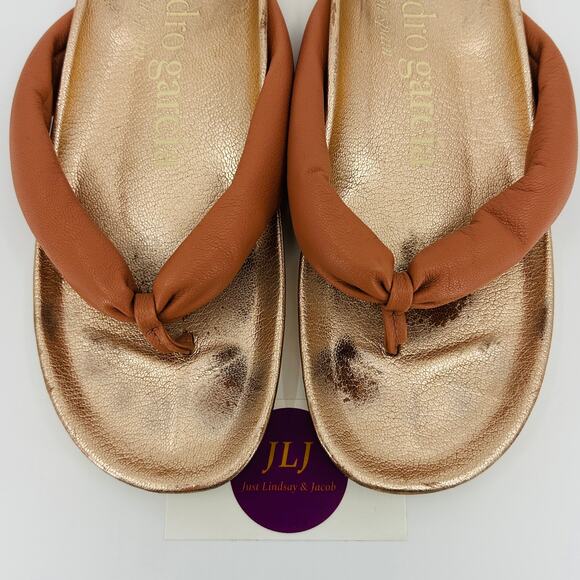 Pedro Garcia Women's Anita Rosette Stucco Leather Thong Sandals Size 38.5/8.5 US - Picture 5 of 14